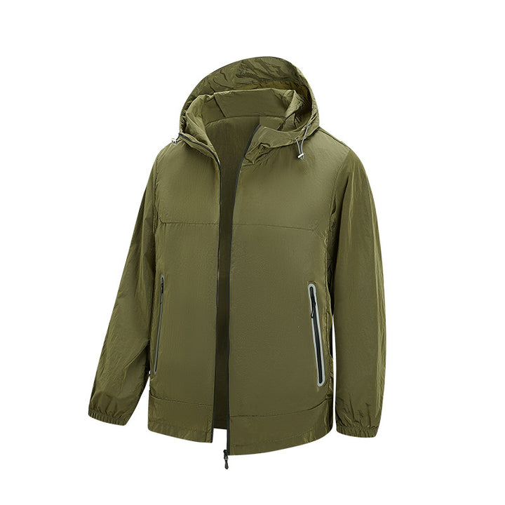 Herren Leichte Kapuzen-Windjacke mit wasserabweisender Membran und reflektierenden Reißverschlusstaschen Drune