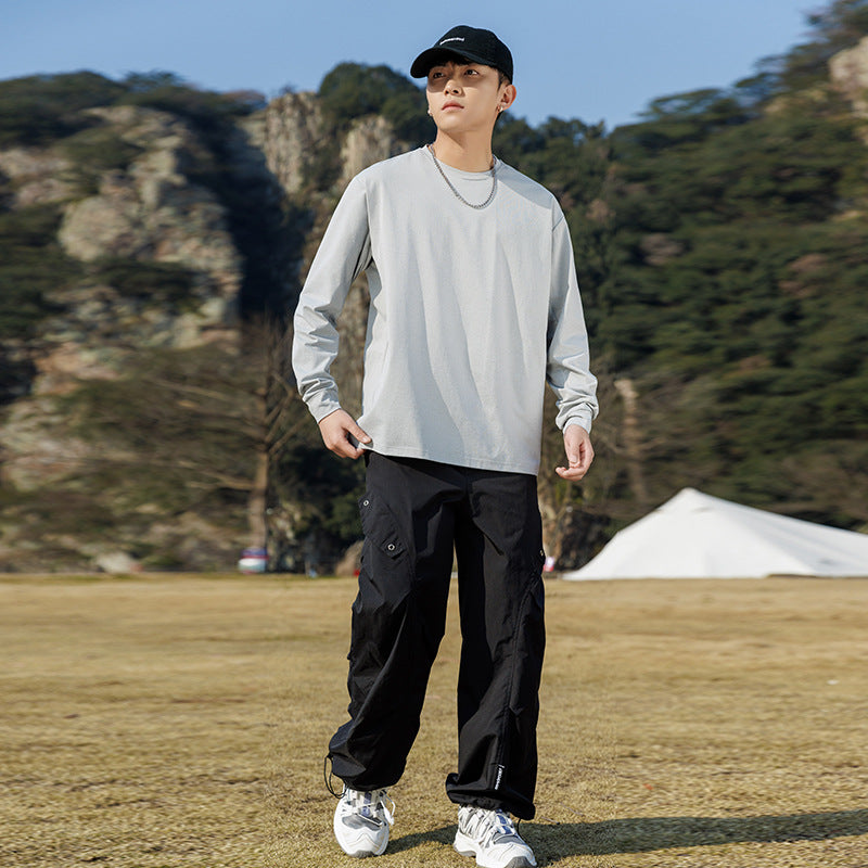 Herren Oversize-Sweatshirt aus Baumwollmix mit Rundhalsausschnitt und gerippten Bündchen Drune