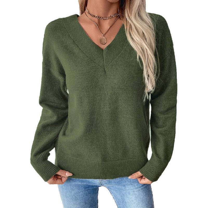 Damen V-Ausschnitt Pullover Drune