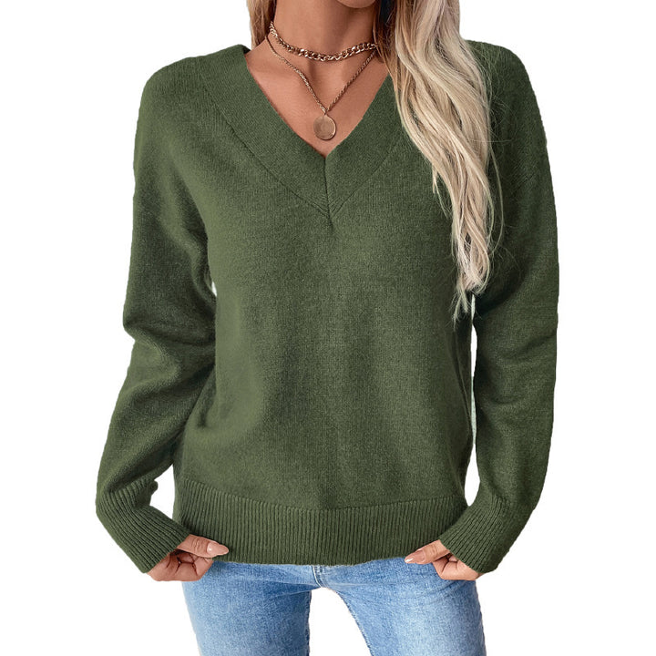 Damen V-Ausschnitt Pullover Drune