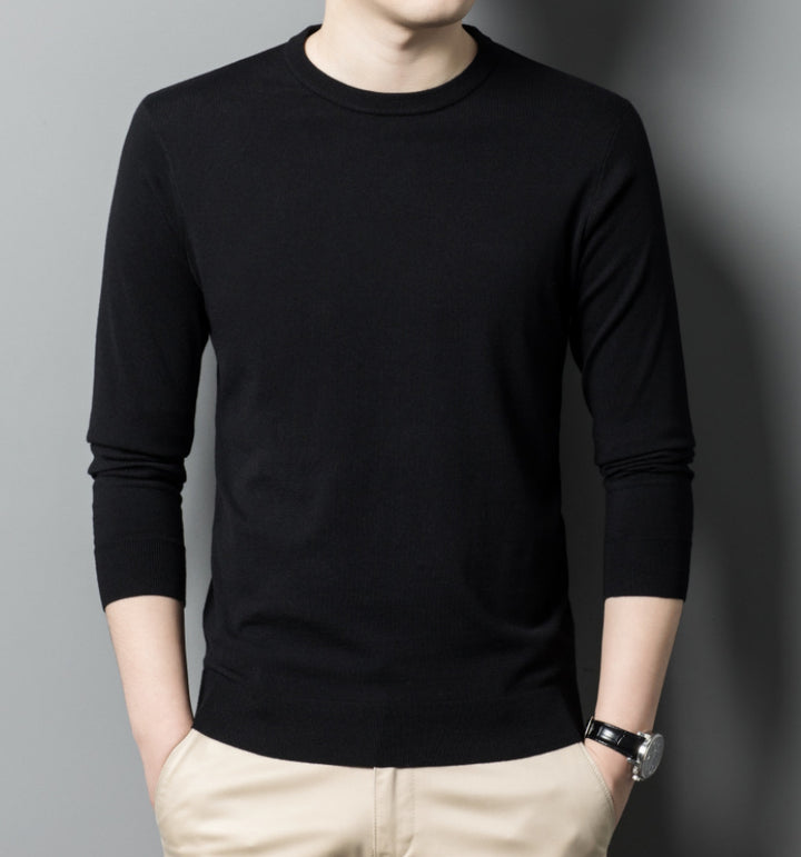 Herren Luxuriöser Rundhals Pullover aus feiner Merinowolle Drune