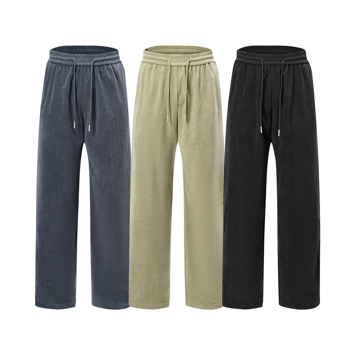 Damen Cordhose mit weitem Bein, elastischem Bund und Kordelzug Drune