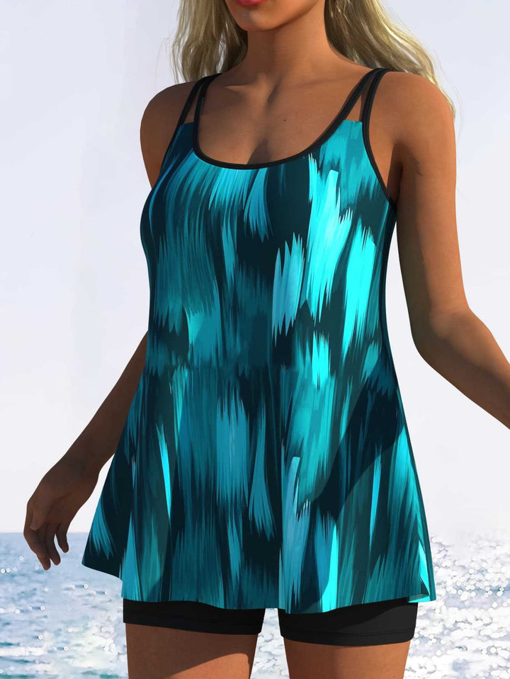 Damen Tankini mit verspieltem Streifenmuster und originellem Schnitt Drune