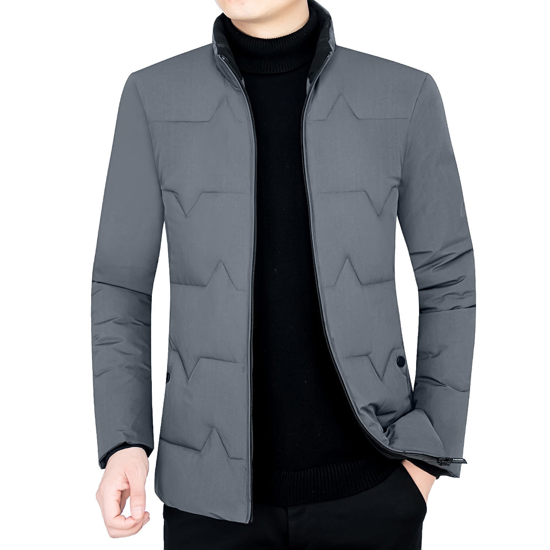 Herren Wattierte Stehkragenjacke mit wasserabweisender Oberfläche und Reißverschlusstaschen Drune