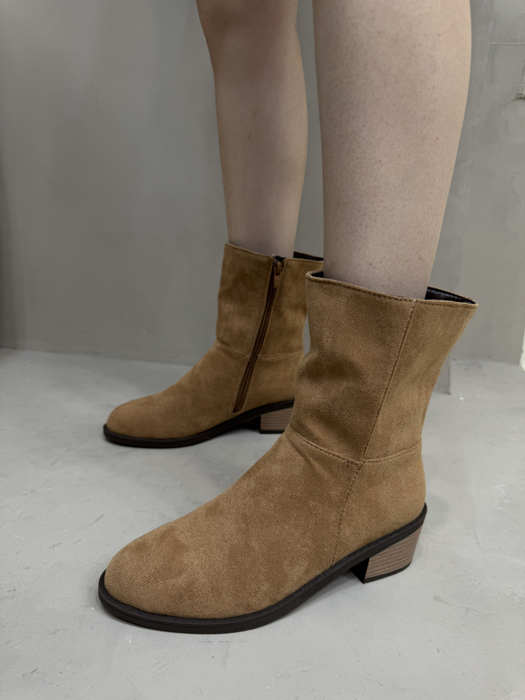 Damen Elegante Stiefeletten mit Blockabsatz Drune