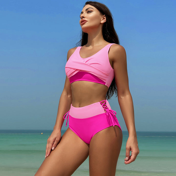 Damen Hochgeschnittener Bikini mit verstellbaren Trägern Drune