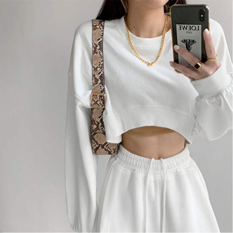 Damen Cropped Sweatshirt Drune