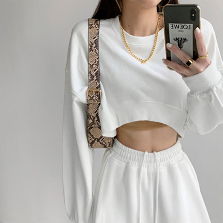 Damen Cropped Sweatshirt Drune