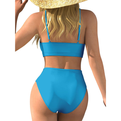 Damen Hochtaillierter Bikini mit Crop-Top Drune