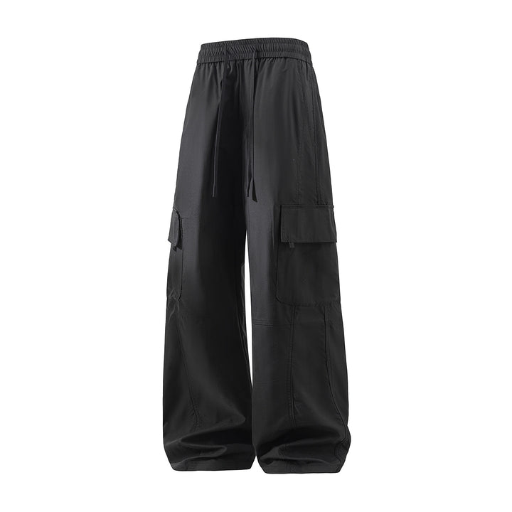 Herren Weite Cargo-Hose mit Tunnelzugbund, Utility‑Klappentaschen & entspannter Baggy‑Silhouette Drune