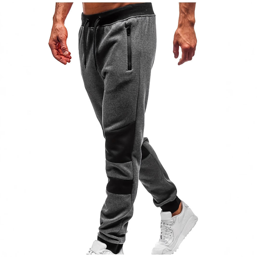 Herren nan schmal geschnittene Jogginghose mit Reißverschlusstaschen, elastischem Komfortbund und verstärkten Knie-Paneelen Drune