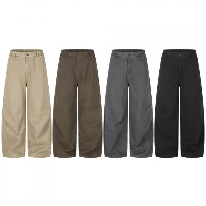 Damen Weite Culotte-Hose mit hohem Bund, elastischem Einsatz und Utility‑Nähten Drune
