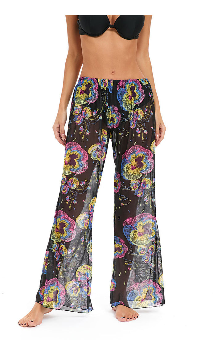 Damen Leggings aus luftiger, transparenter Stoffqualität mit exotischem Muster Drune