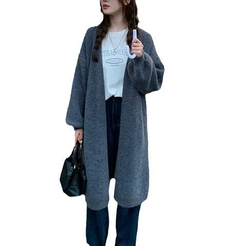 Damen Weit geschnittene Strickjacke mit großzügigem Revers Drune