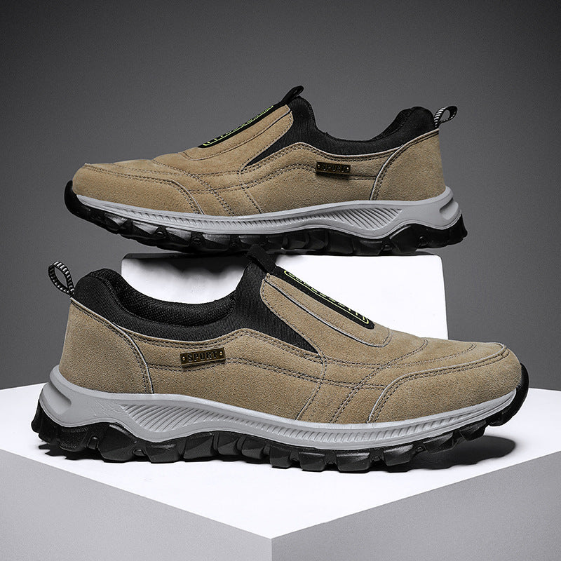 Herren robuste Slip-On Outdoor-Sneaker aus Veloursimitat mit griffiger Trailsohle Drune