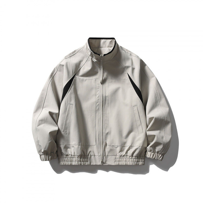 Unisex Boxy-Leichtblousonjacke im Tech-Cotton-Look mit Raglanärmeln, Reißverschluss und elastischem Saum Drune