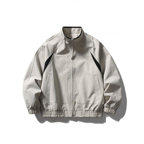 Unisex Boxy-Leichtblousonjacke im Tech-Cotton-Look mit Raglanärmeln, Reißverschluss und elastischem Saum Drune