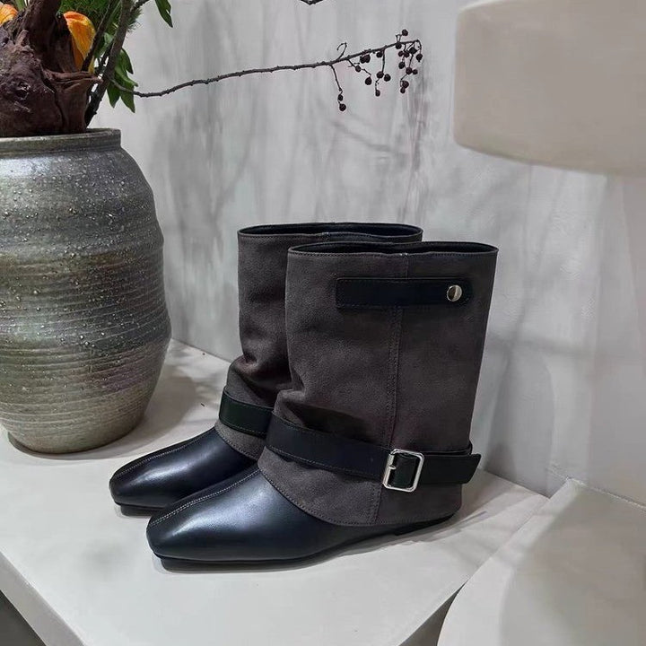 Damen Elegante Stiefeletten mit modischem Riemendesign Drune