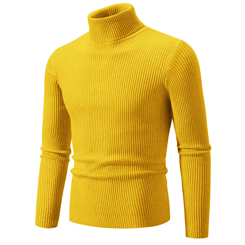 Herren Rollkragenpullover aus fein geripptem Material Drune