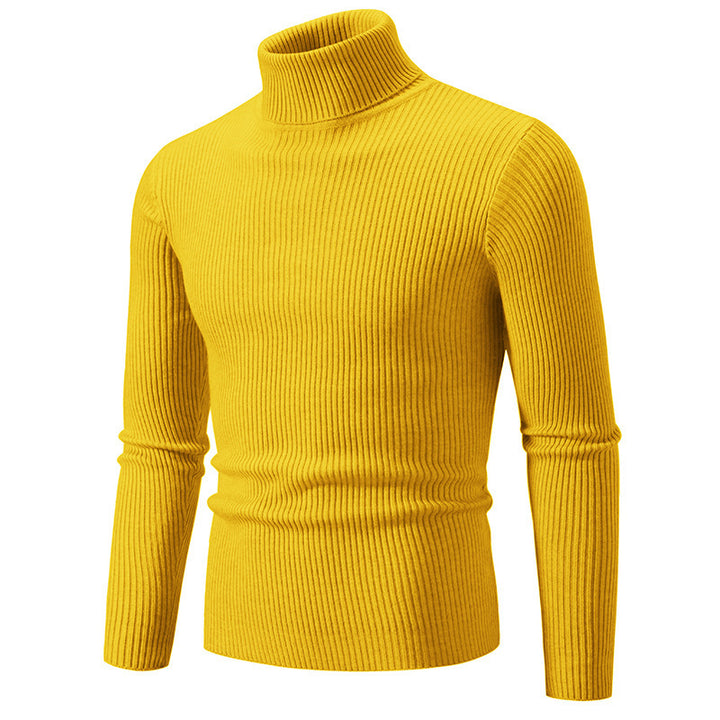 Herren Rollkragenpullover aus fein geripptem Material Drune