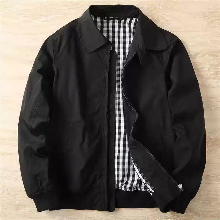 Herren Modische Bomberjacke mit kariertem Innenfutter Drune