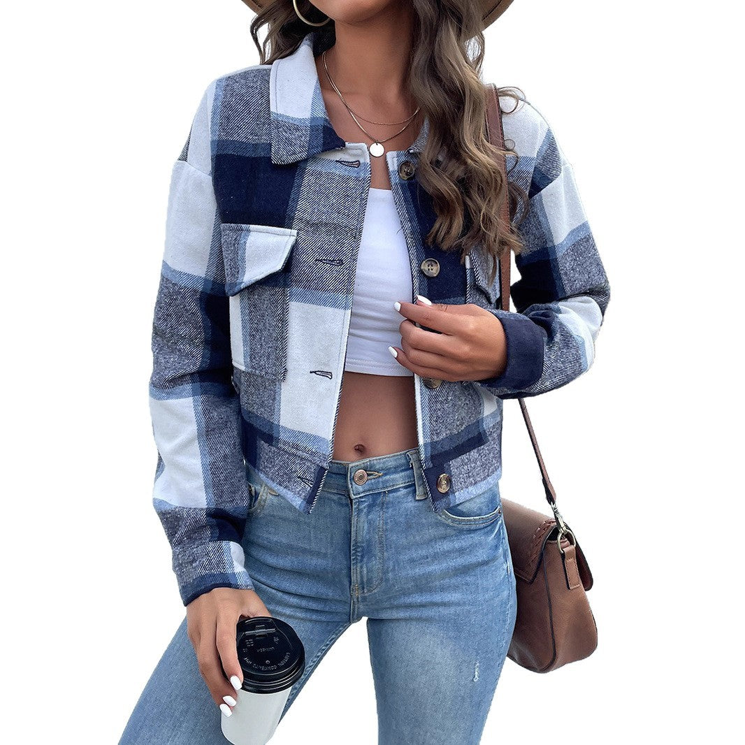 Damen Kariertes Freizeitjacke Drune