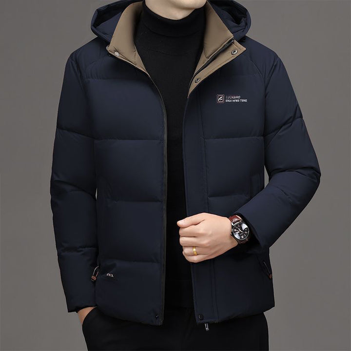 Herren Wattierte Stehkragenjacke mit wasserabweisender Oberfläche und Reißverschlusstaschen Drune
