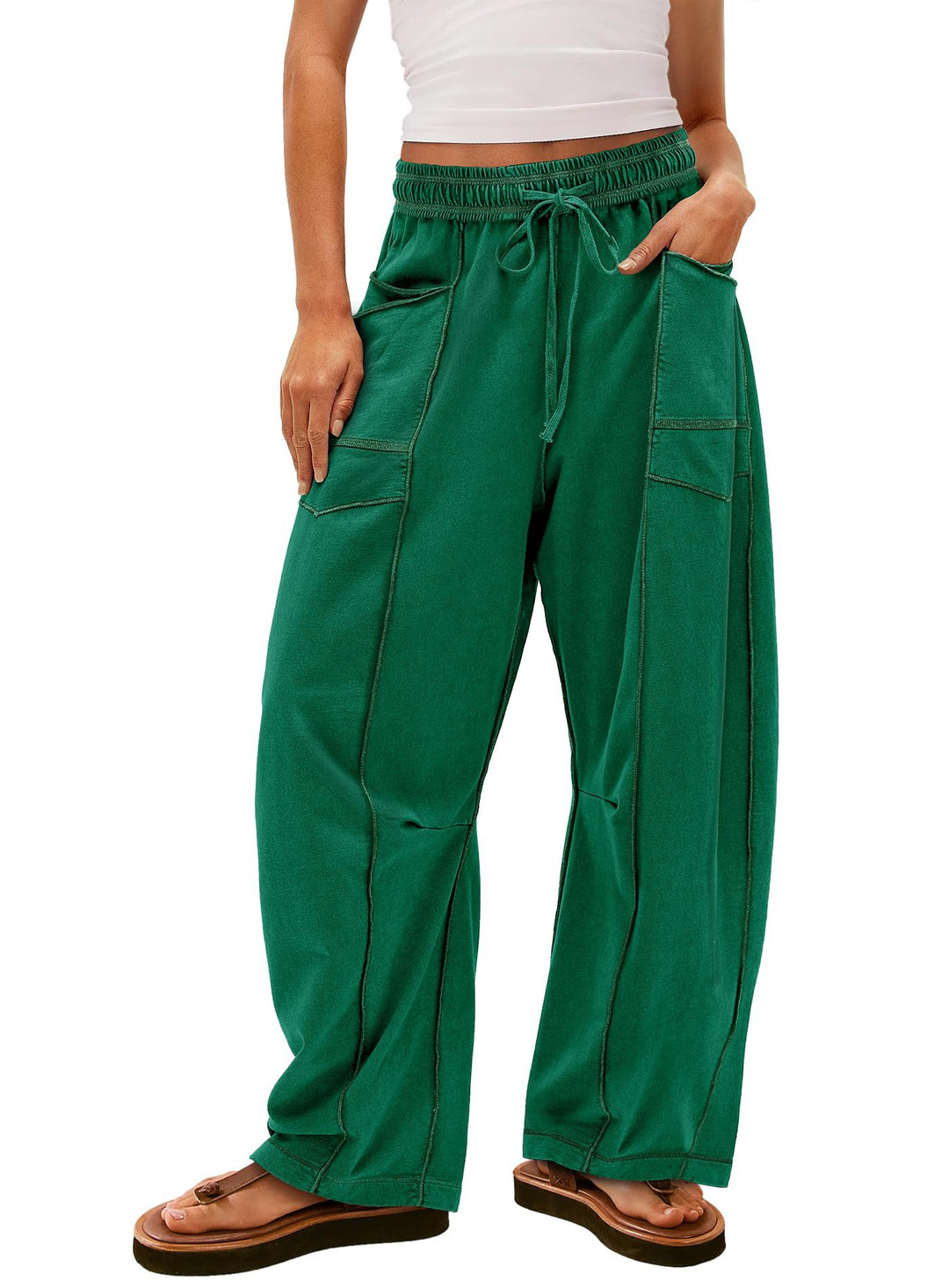 Damen Gemütliche und lässige Freizeithose mit großen Taschen Drune