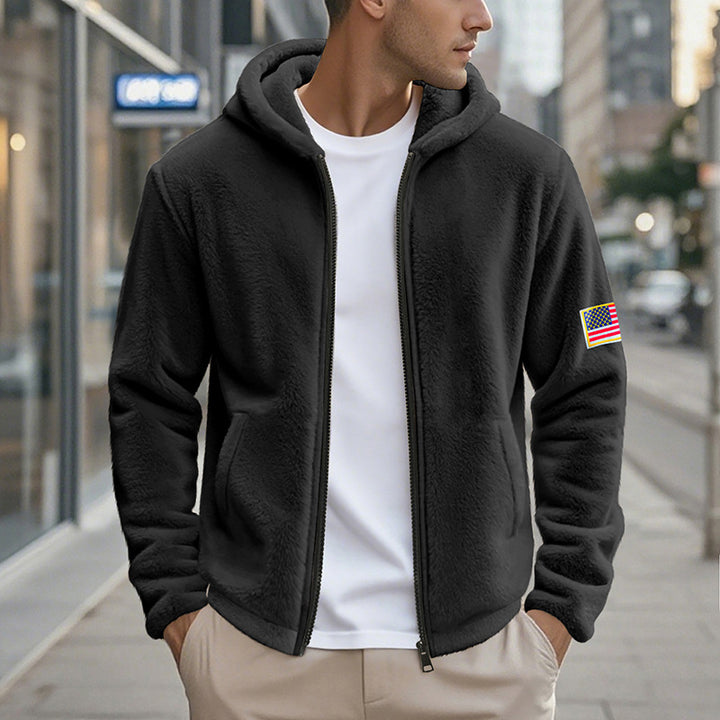 Herren gemütlicher Kapuzenpullover aus weichem Fleece mit bequemem Schnitt Drune