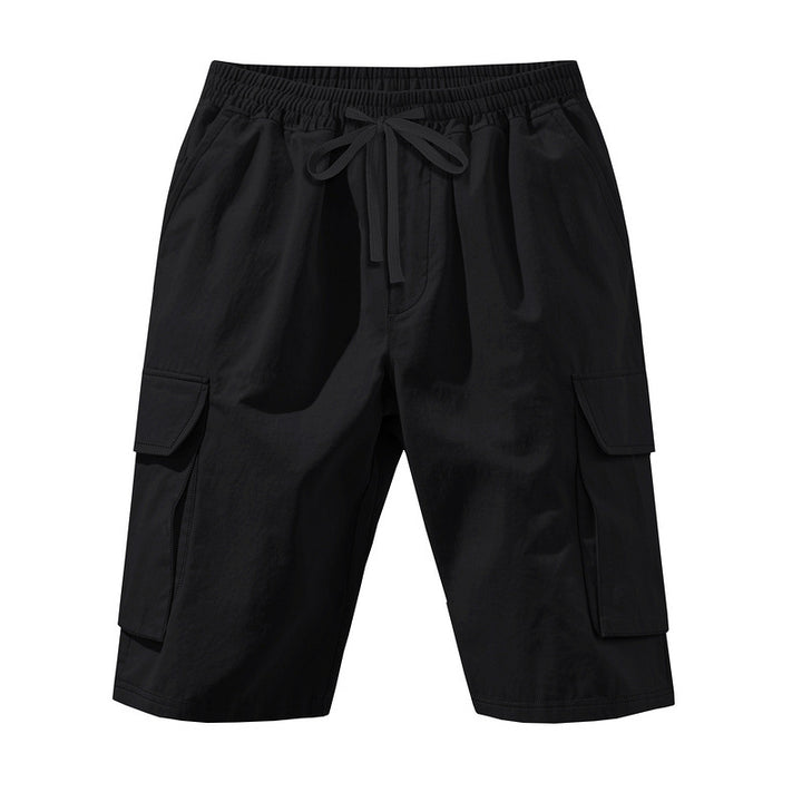 Herren nan knielange Utility-Shorts aus leichtem Baumwollmix mit elastischem Tunnelzugbund und aufgesetzten Klappentaschen Drune