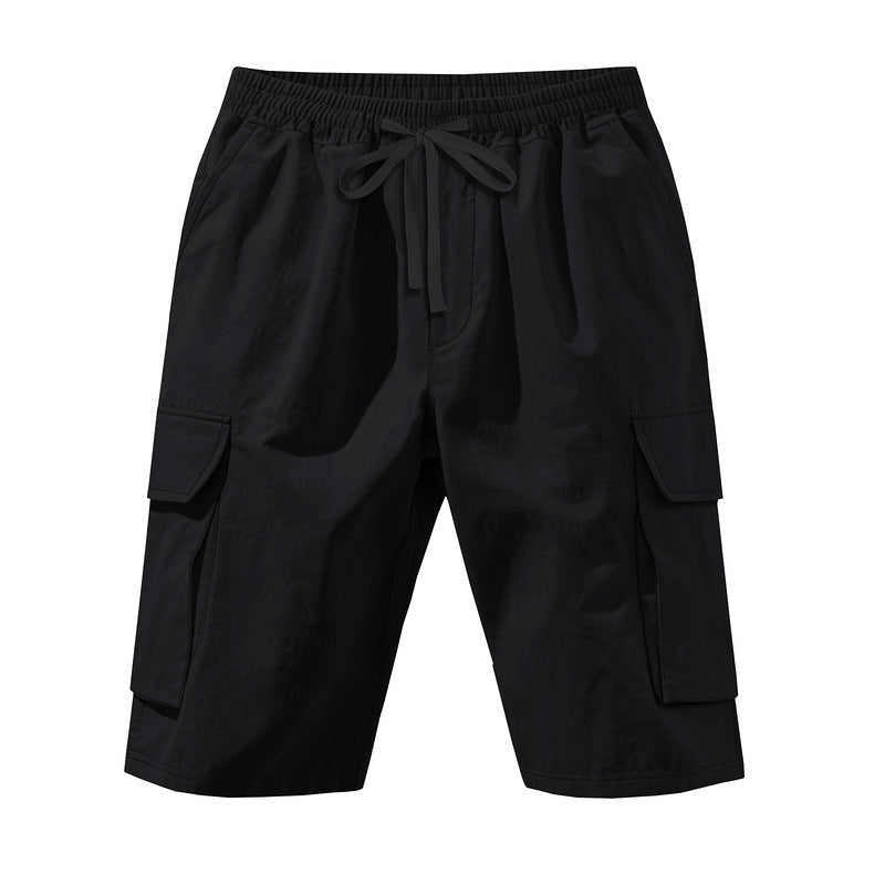 Herren nan knielange Utility-Shorts aus leichtem Baumwollmix mit elastischem Tunnelzugbund und aufgesetzten Klappentaschen Drune