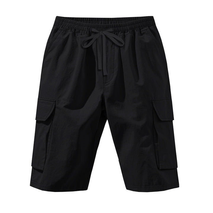 Herren nan knielange Utility-Shorts aus leichtem Baumwollmix mit elastischem Tunnelzugbund und aufgesetzten Klappentaschen Drune