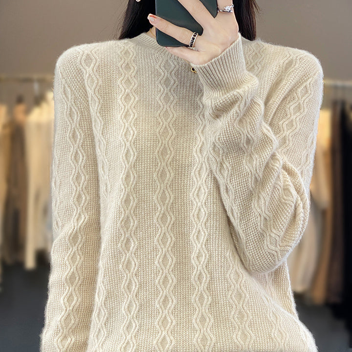 Damen Zopfmuster-Feinstrickpullover mit feiner Struktur und kastiger Silhouette Drune
