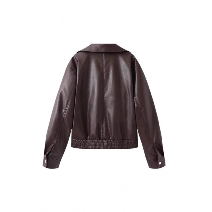 Damen modische Kunstlederjacke mit raffinierter Passform Drune