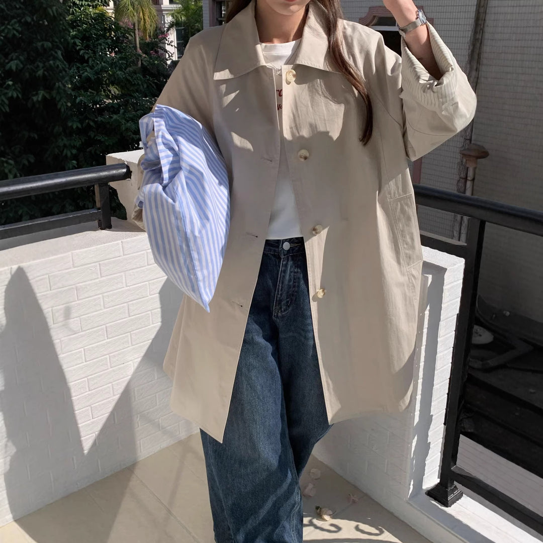 Damen Elegante und zeitlose Trenchcoat Drune
