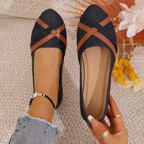 Damen Ballerinas mit elegantem Kreuzriemen Drune