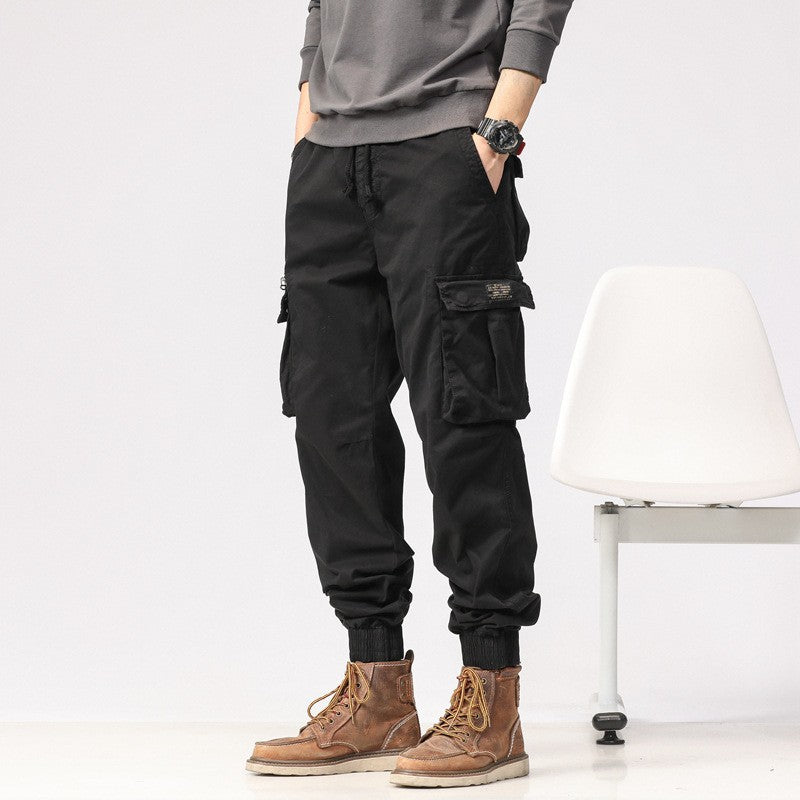 Herren Cargo-Joggerhose aus Baumwollmix mit Elastischem Tunnelzugbund und Multifach‑Taschen Drune