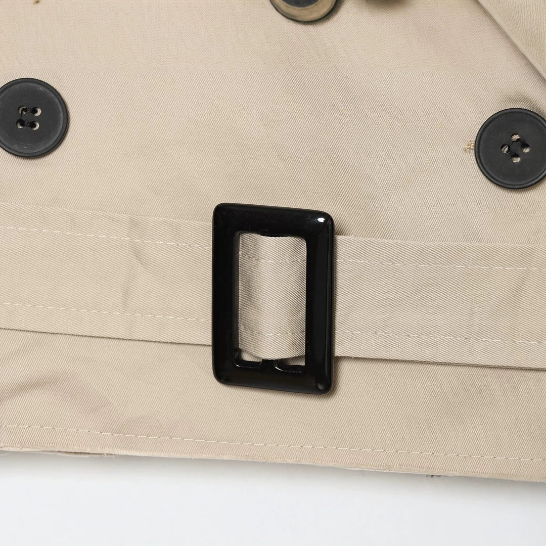 Damen Cropped‑Trenchjacke im Boxy‑Cropped‑Schnitt mit Schulterklappen und Taillengürtel Drune