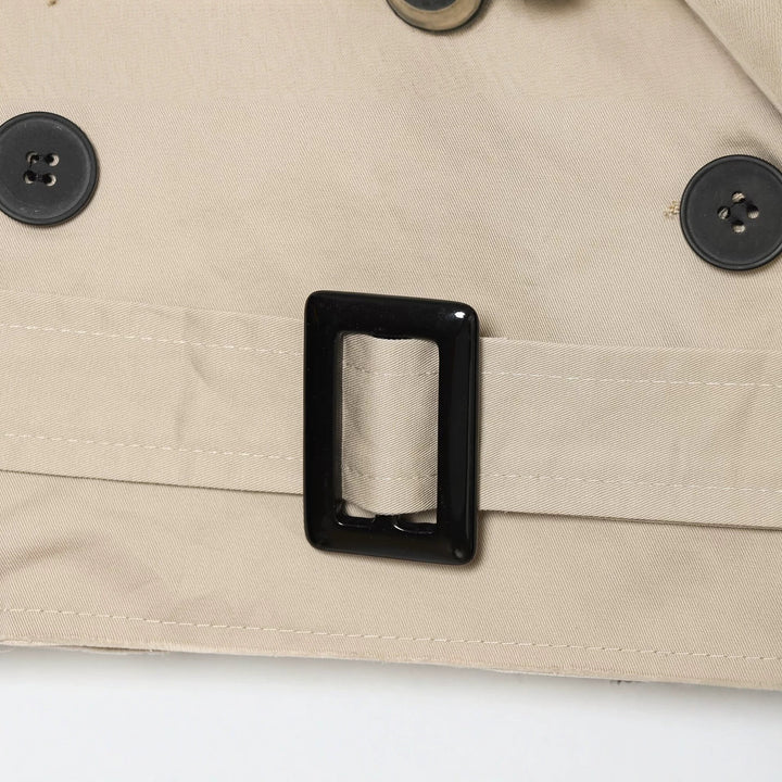 Damen Cropped‑Trenchjacke im Boxy‑Cropped‑Schnitt mit Schulterklappen und Taillengürtel Drune