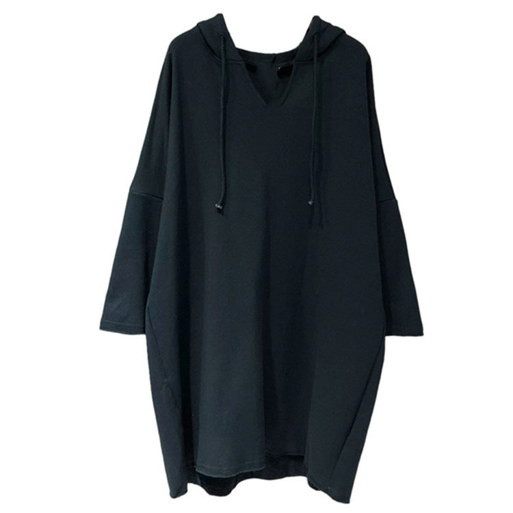 Damen Hoodie-Kleid mit großzügigem Schnitt und Kapuze Drune