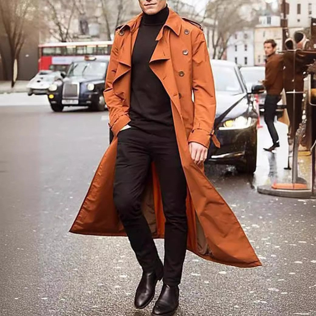 Herren Langer Trenchcoat Drune