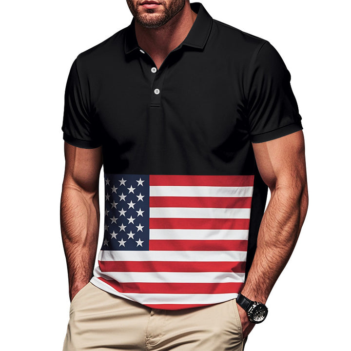 Herren Poloshirt mit Flaggenmuster Drune