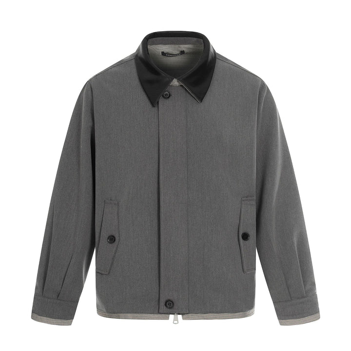 Herren Kurzer technischer Blouson aus Wollmix mit kontrastierendem Reverskragen und Zweiwegereißverschluss Drune