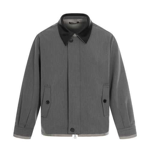 Herren Kurzer technischer Blouson aus Wollmix mit kontrastierendem Reverskragen und Zweiwegereißverschluss Drune