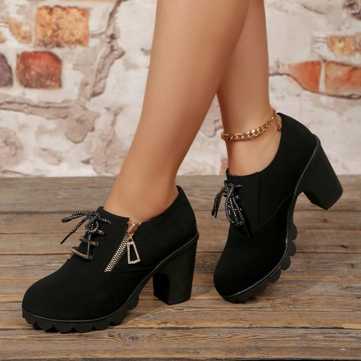 Damen Schnür-Pumps mit glitzernden Akzenten und rutschfester Sohle Drune