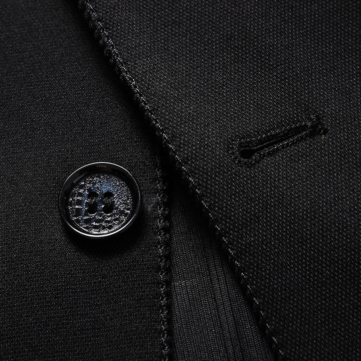 Herren Slim-Fit Einreihiges Sakko mit feiner Struktur Drune