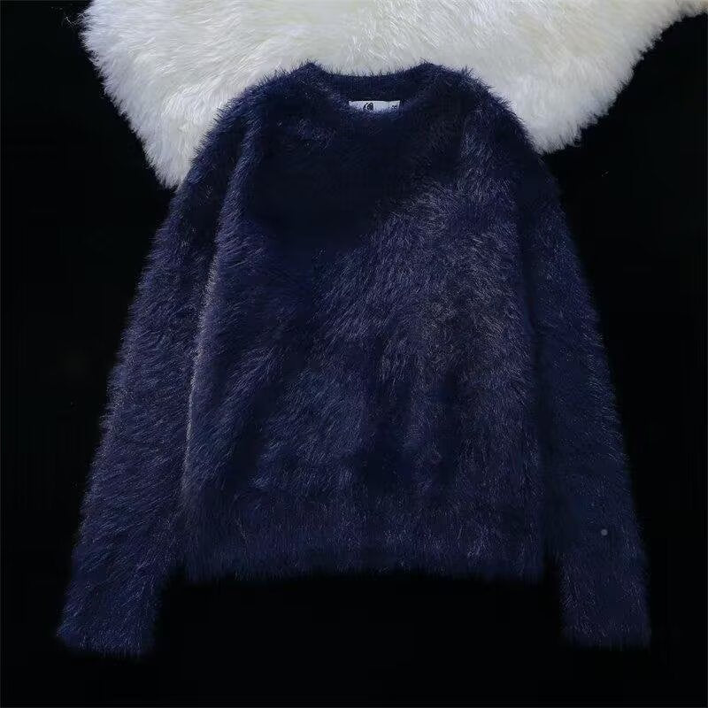 Damen Weicher Grobstrickpullover mit Rundhalsausschnitt Drune
