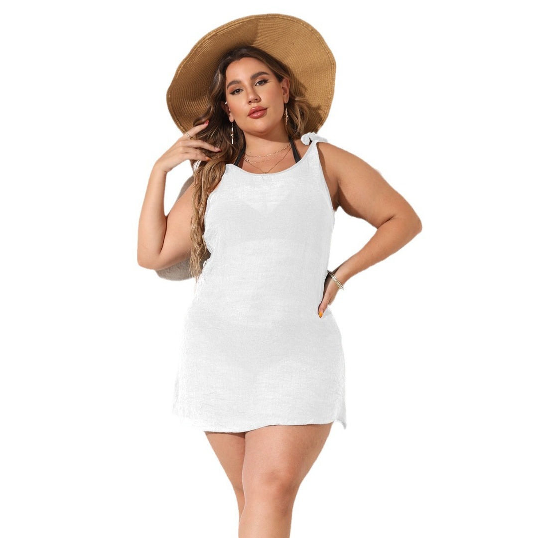 Damen luftiger Strandkleid mit besonderen Trägerdetails Drune