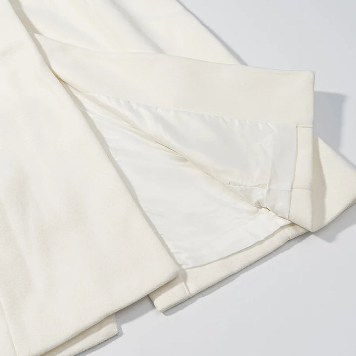 Damen nan eleganter Mantel mit übergroßem Cape-Kragen und Taillengürtel Drune