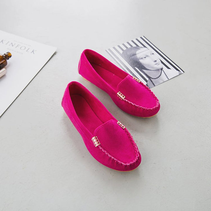 Damen nan bequeme Veloursleder Mokassins mit gepolsterter Innensohle Drune